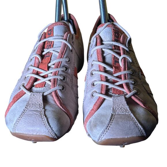 Diesel Rollie Low Top‎ Sneakers Women's US 6.5 Tan Orange Leather Rubber Sole - Picture 5 of 10